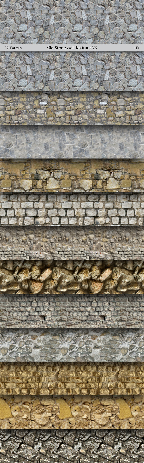 Old Stone Wall Patterns V3 - Urban Textures / Fills / Patterns