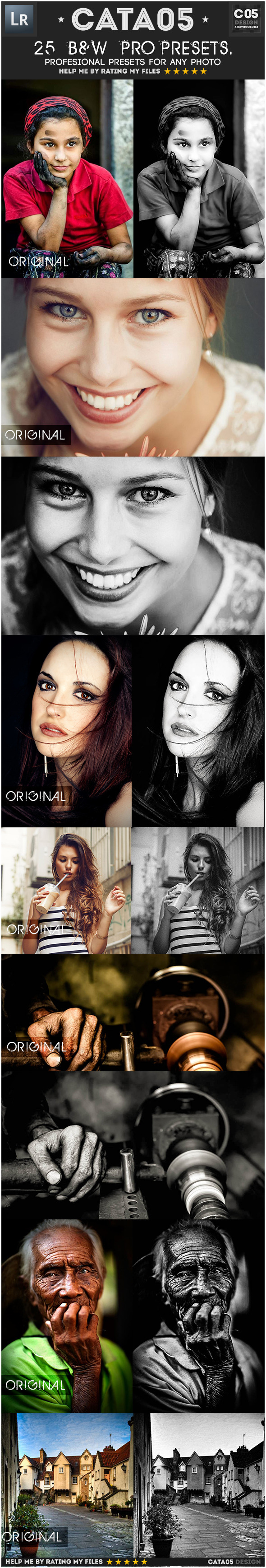 25 B&W Pro Presets - Black and white Lightroom Presets