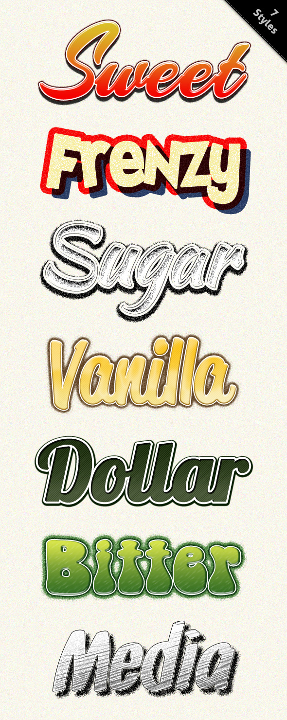 Photoshop Text Styles / Advertisement Vol.04 - Styles Photoshop