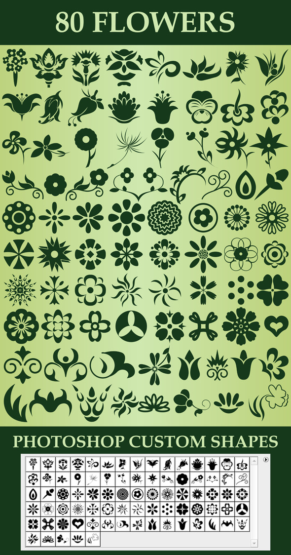 Flowers Custom Shapes - Symbols Shapes