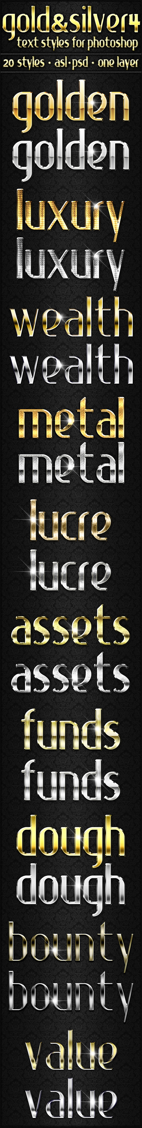 Gold & Silver 4 - Text Styles - Text Effects Styles