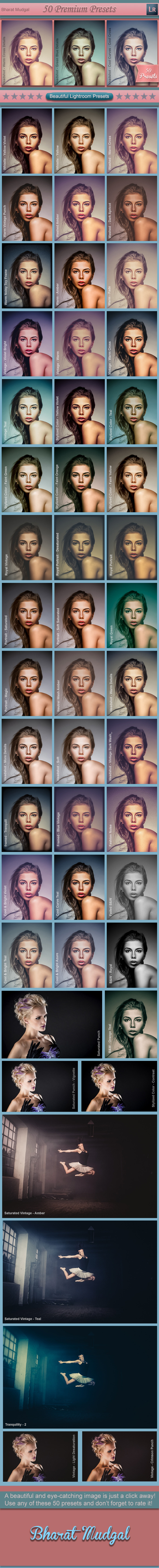 50 Premium Lightroom Presets - Portrait Lightroom Presets