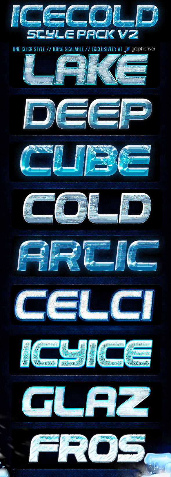 Ice Cold Photoshop Layer Style V2 - Text Effects Styles