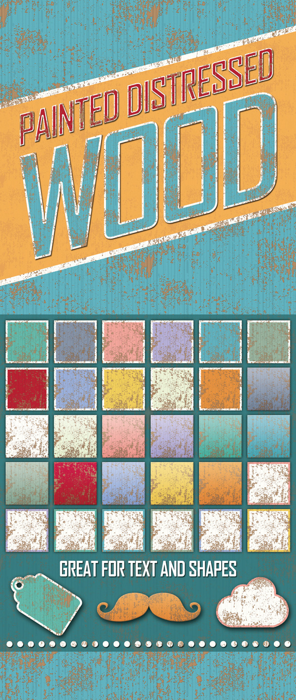 Distressed Painted Wooden Styles - Styles Photoshop