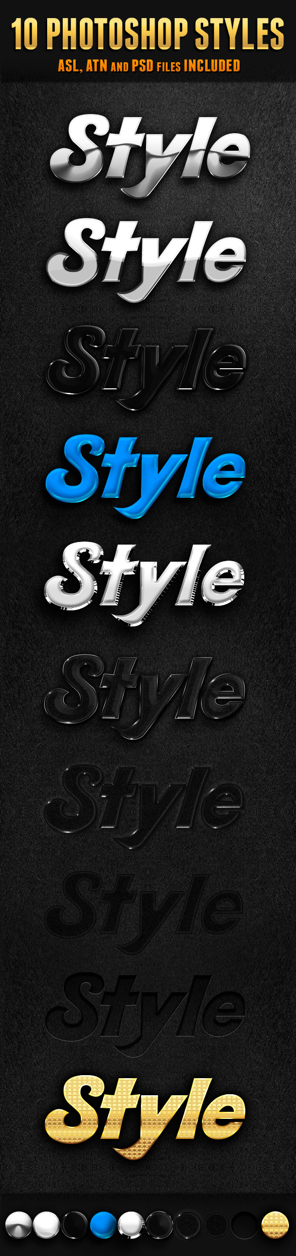 10 Photoshop Styles - Text Effects Styles