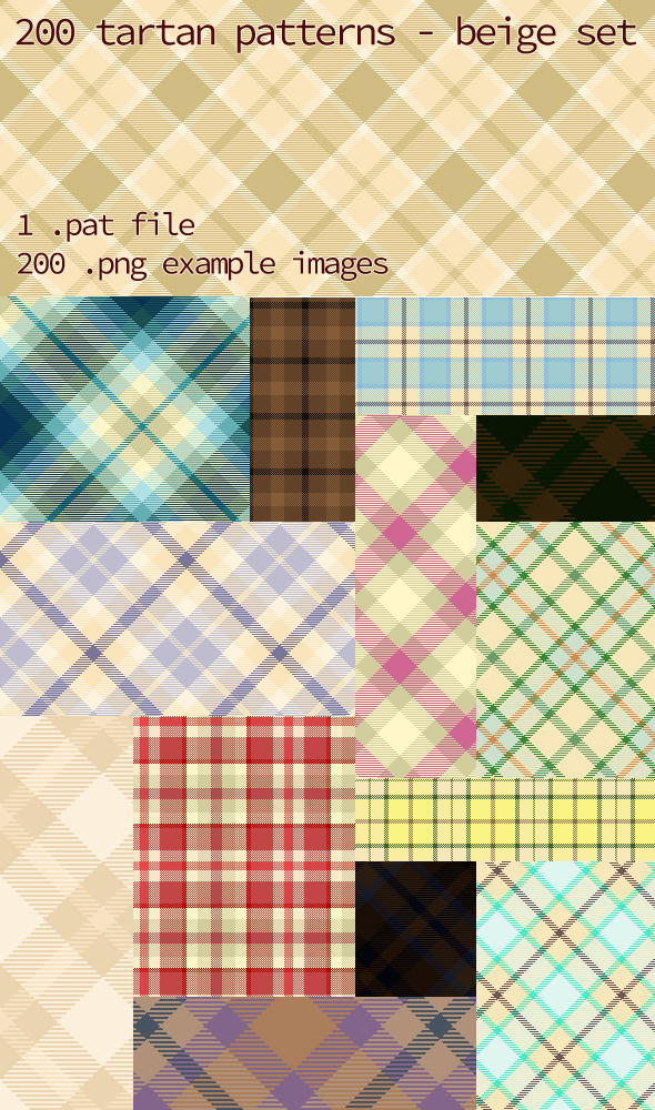 Tartan Pattern Collection - Beige set - Textures / Fills / Patterns Photoshop