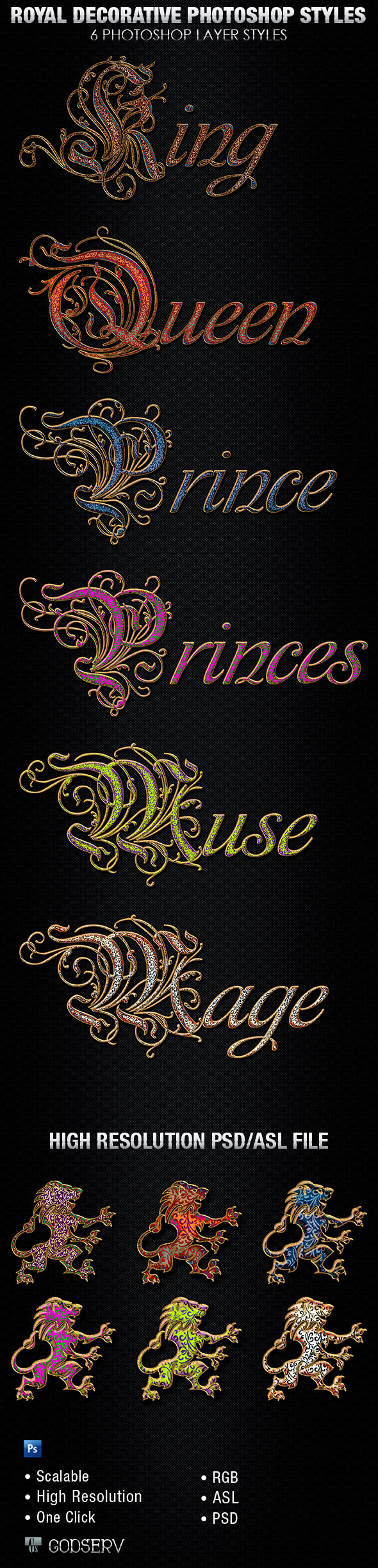 Royal Decorative Photoshop Layer Styles - Text Effects Styles