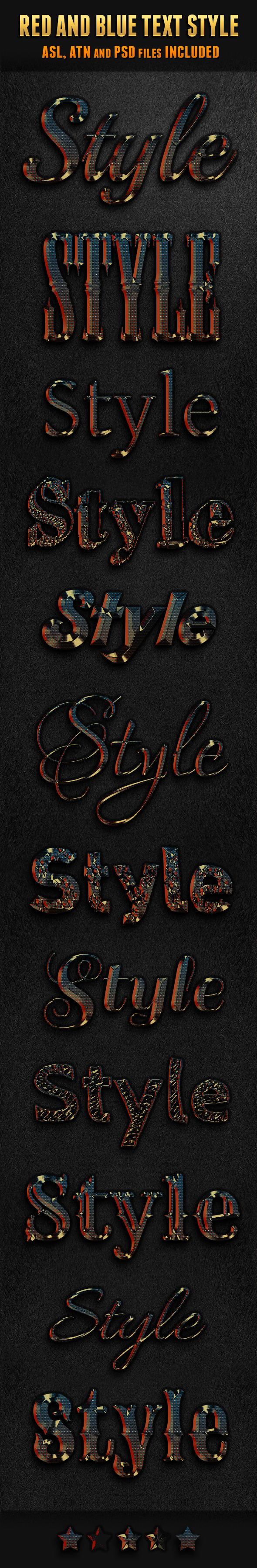 Red And Blue Text Style - Text Effects Styles