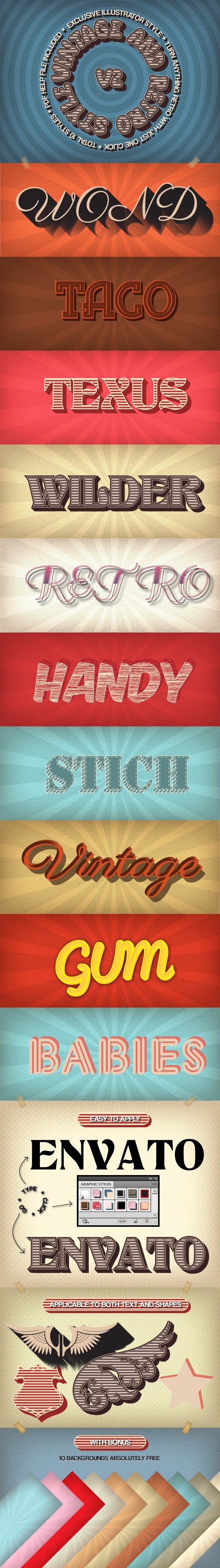 Vintage and Retro Styles V2 - Styles Illustrator