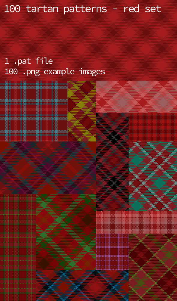 Tartan Pattern Collection - Red set - Textures / Fills / Patterns Photoshop