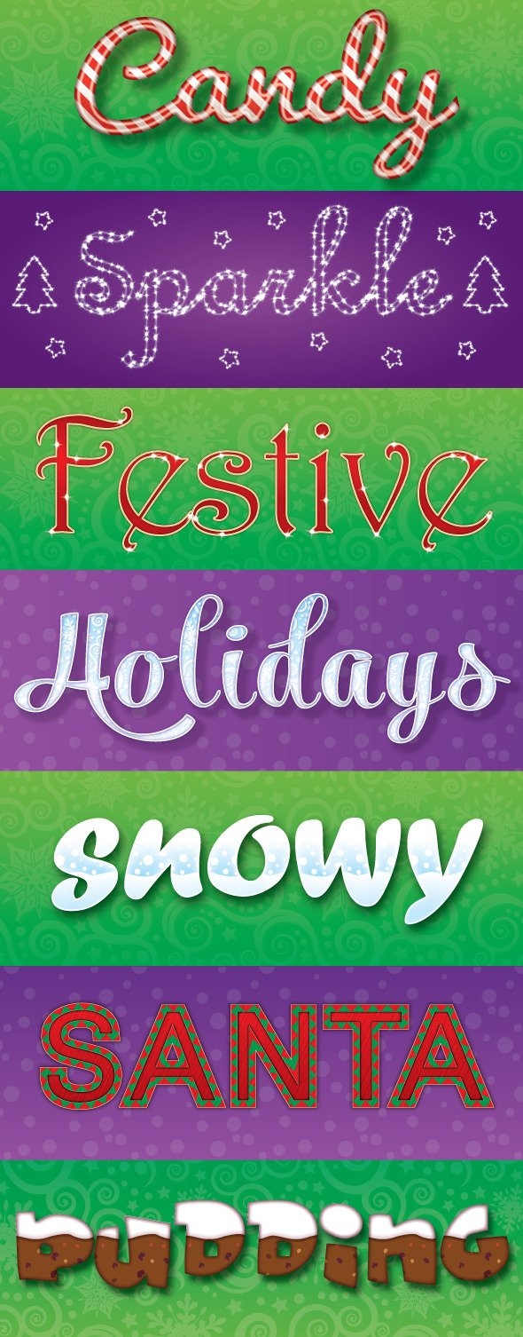 Christmas Text Styles - Styles Illustrator
