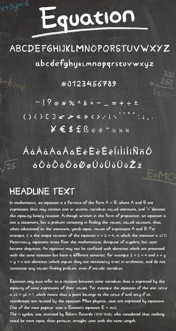 Equation - Handwriting Fonts