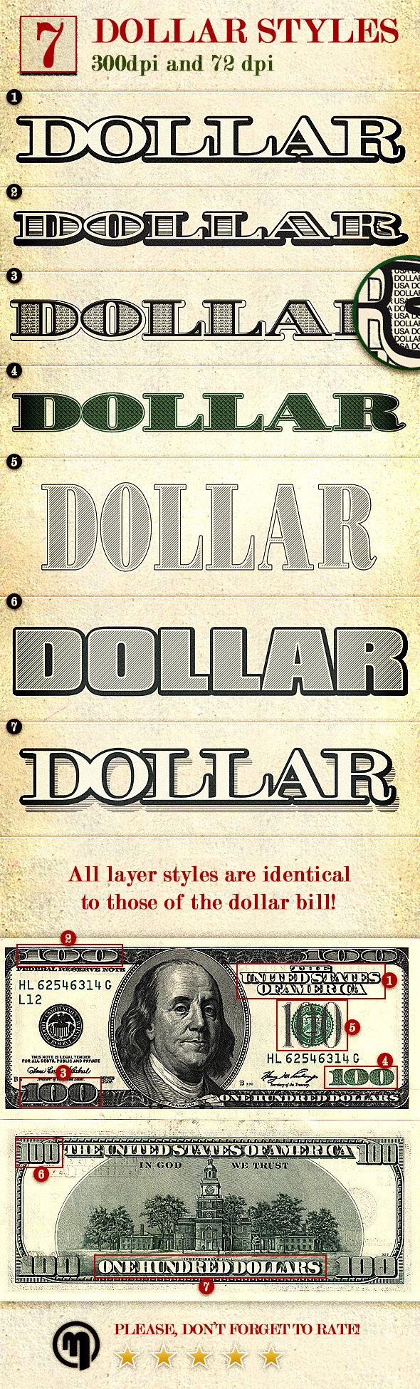 Dollar - Photoshop Layer Styles - Styles Photoshop