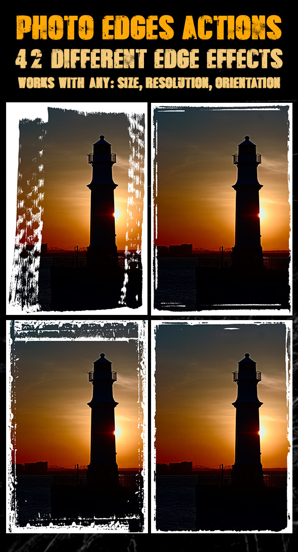 Photo Edges Actions for Photoshop - Actions Photoshop