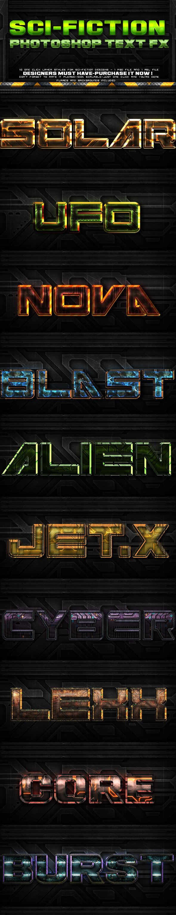 Sci-fi Layer Styles - Text Effects Styles