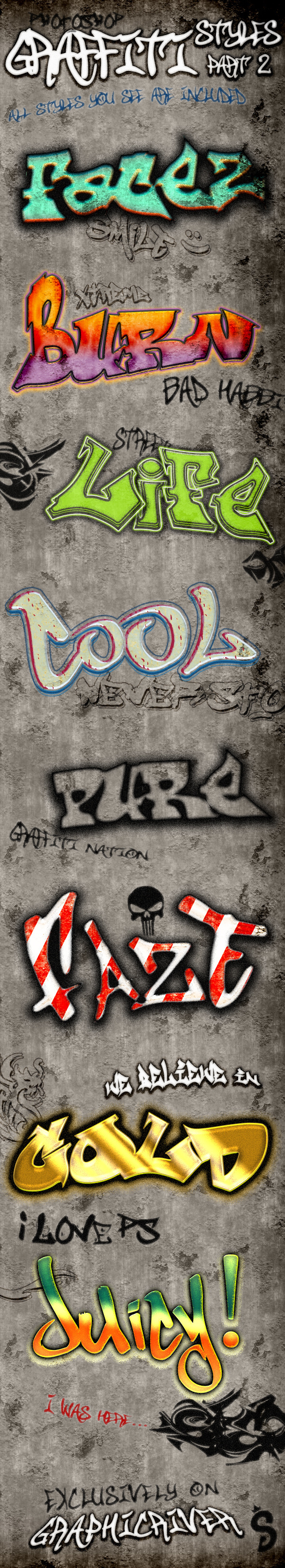 Graffiti Styles - Part 2 - Styles Photoshop