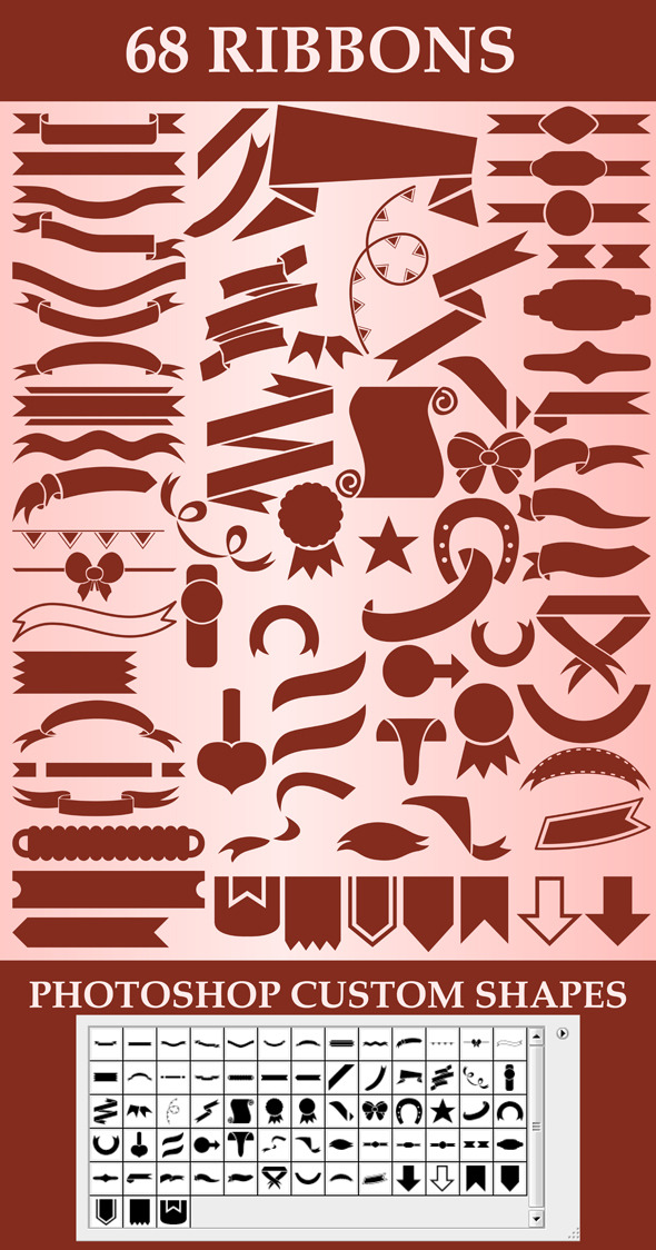 Ribbons custom shapes - Symbols Shapes