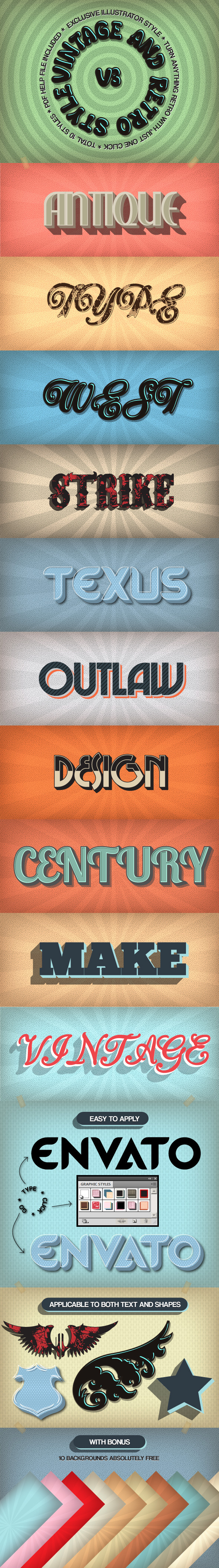 Vintage and Retro Styles V3 - Styles Illustrator