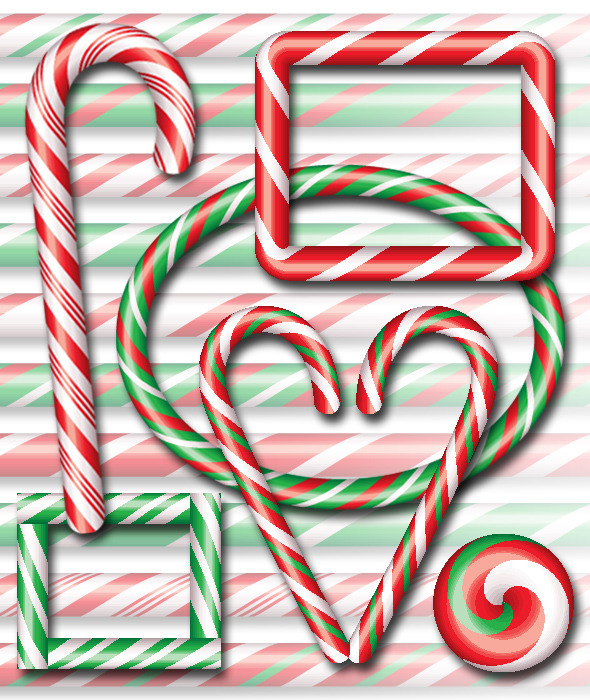 Candy Cane Brushes with Ready Made Assets - Miscellaneous Brushes