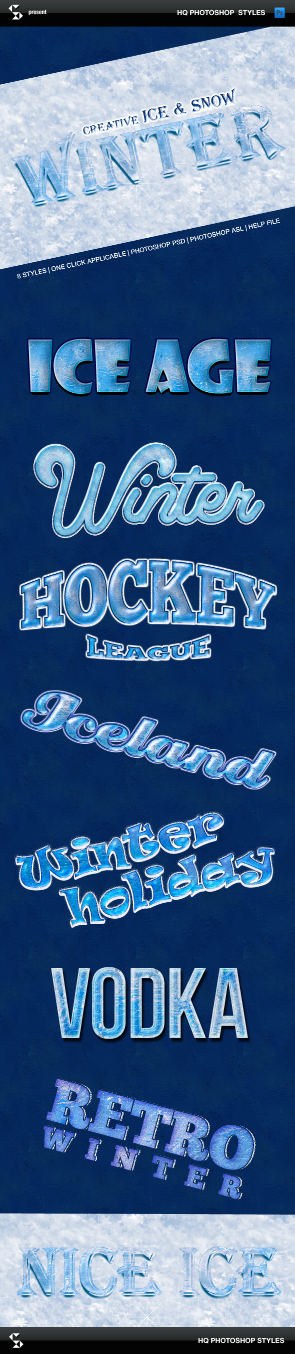 Winter Ice and Snow Styles - Text Effects Styles