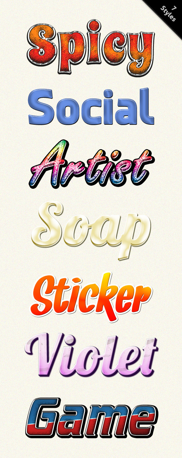 Photoshop Text Styles / Advertisement Vol.06 - Styles Photoshop