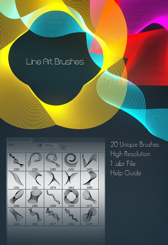 Line Art Brushes - Abstract Brushes