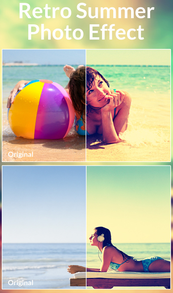 Retro Summer Photo Effect - Actions Photoshop