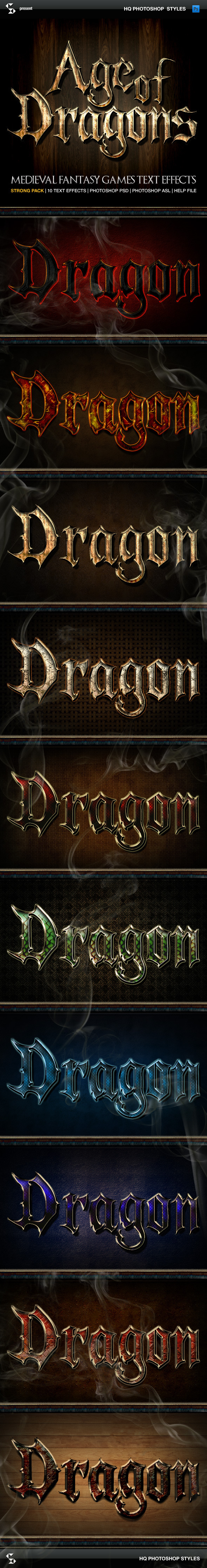 Fantasy Styles - Age of Dragons - Text Effects Styles