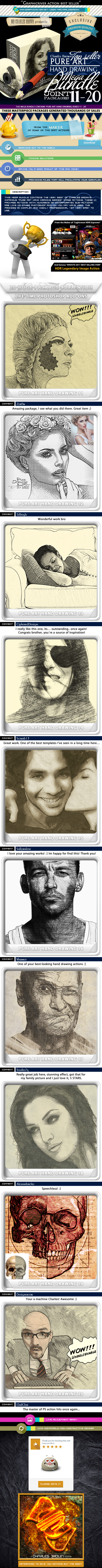 All Charles Brown's Pure Art Hand Drawing Bundle 2 - Photo Effects Actions