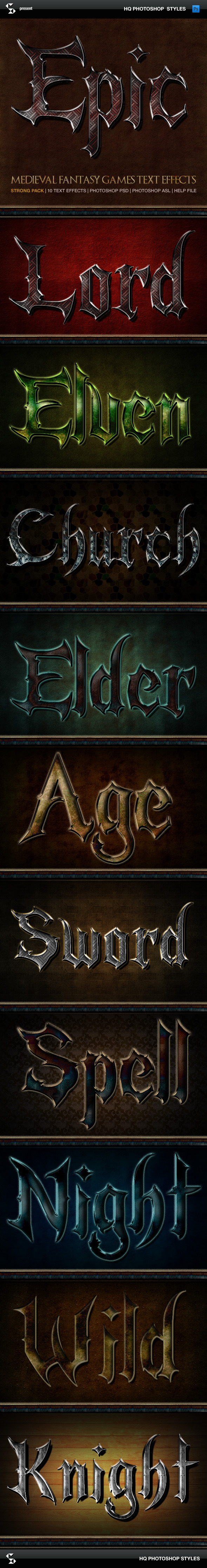 Fantasy Styles - Epic Medieval - Text Effects Styles
