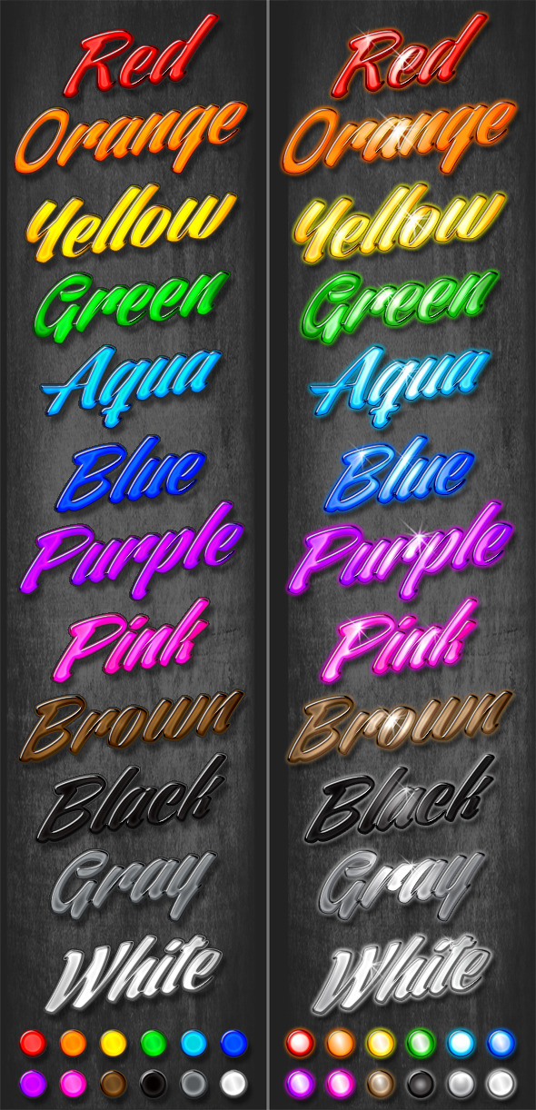 24 Colorful Beveled Styles - Text Effects Styles
