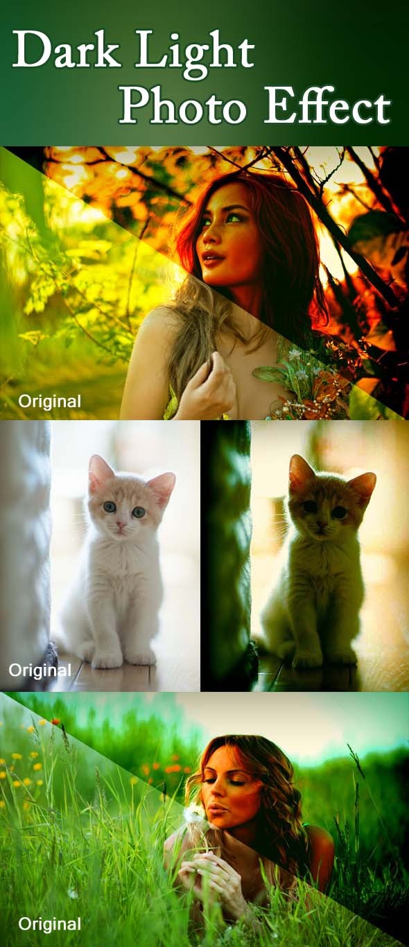 Dark Light Photo Effect - Actions Photoshop