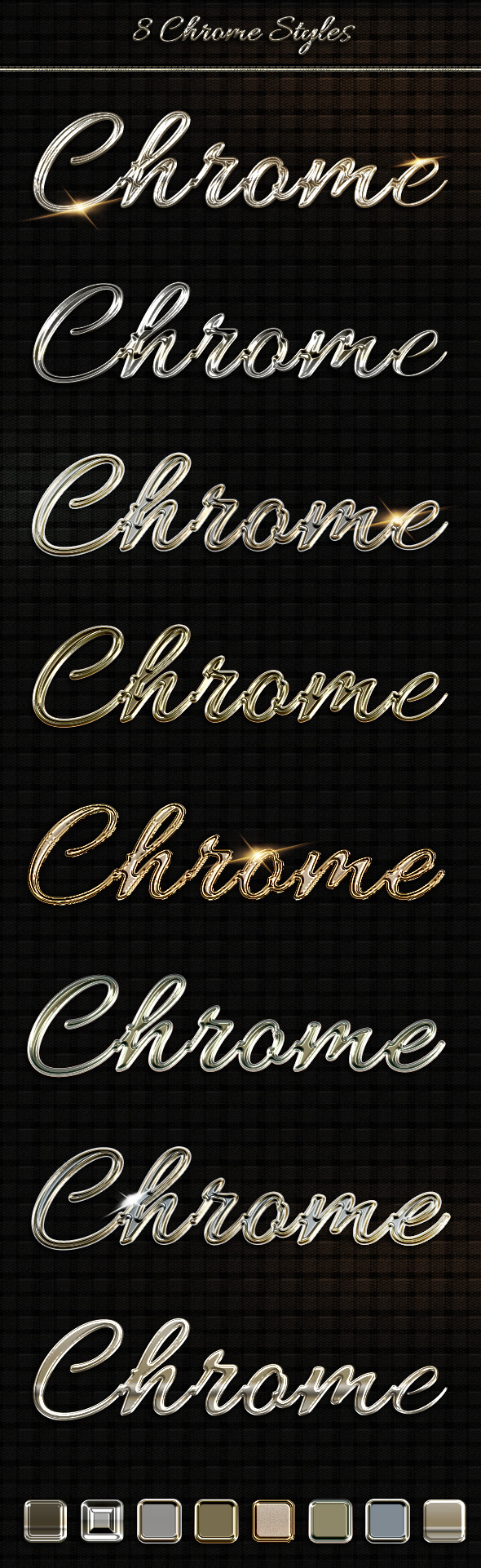 8 Luxury Chrome, Metal Text Styles - Text Effects Styles