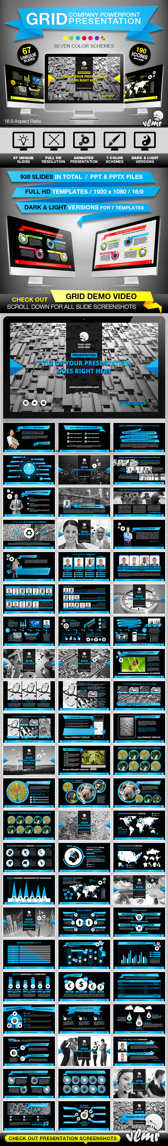 Grid Company PowerPoint Presentation Template - Business PowerPoint Templates