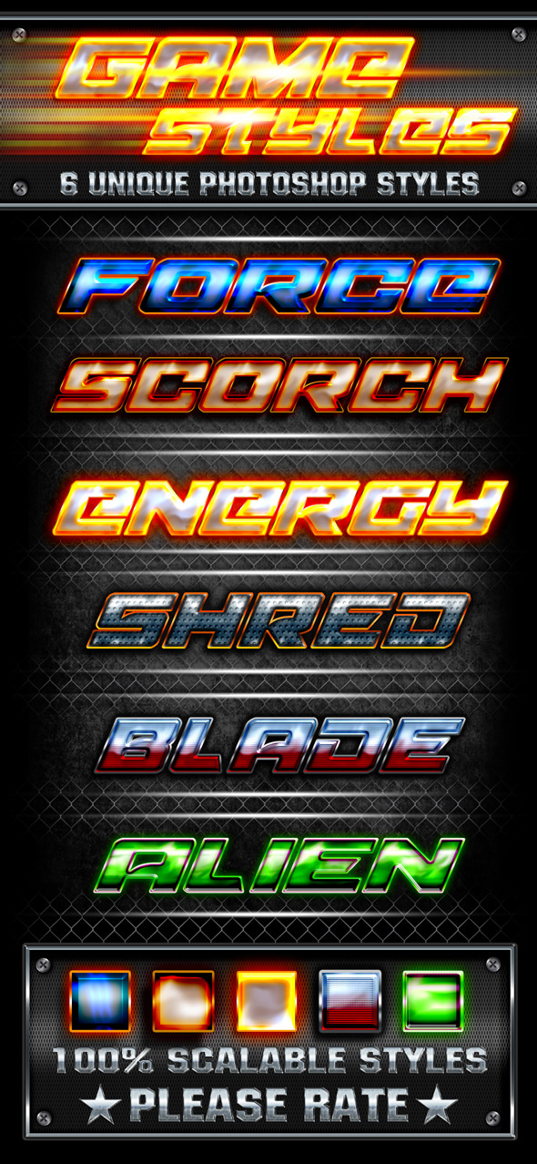 Game Styles - Text Effects Styles
