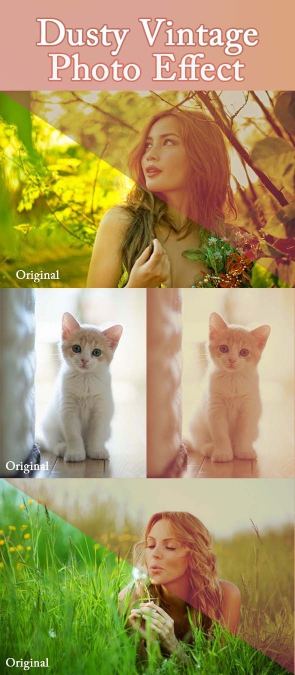 Dusty Vintage Photo Effect - Actions Photoshop