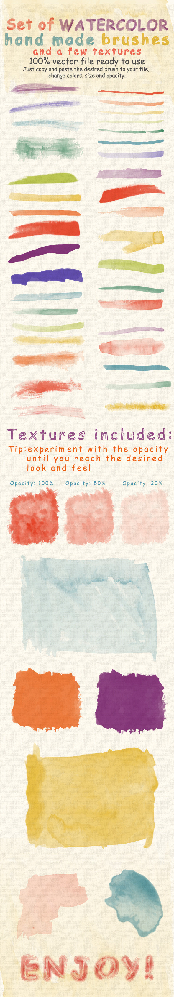 Set of Watercolor Brushes and Textures - Artistic Brushes