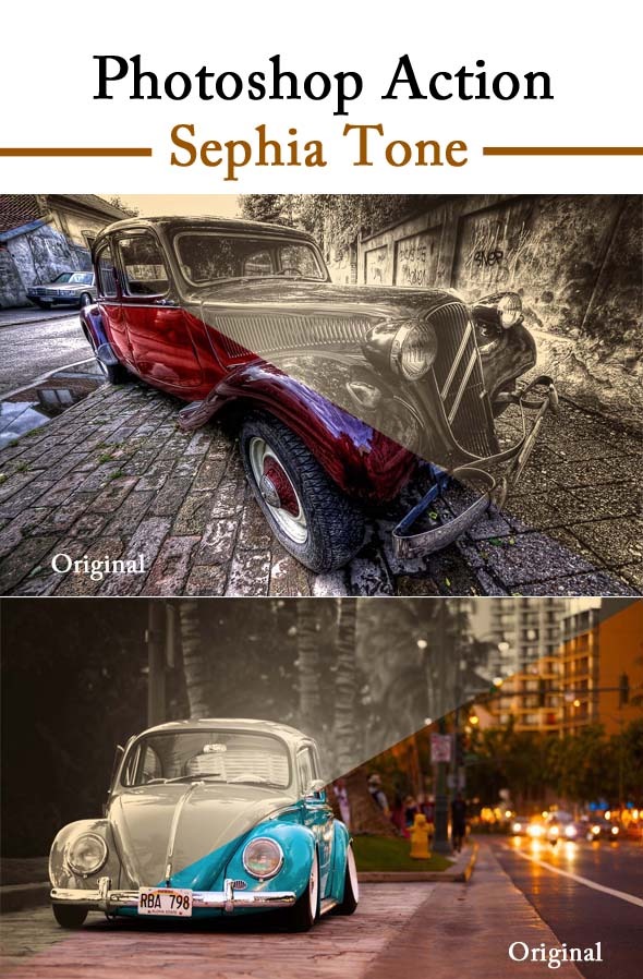 Sephia Tone Photo Effect - Actions Photoshop