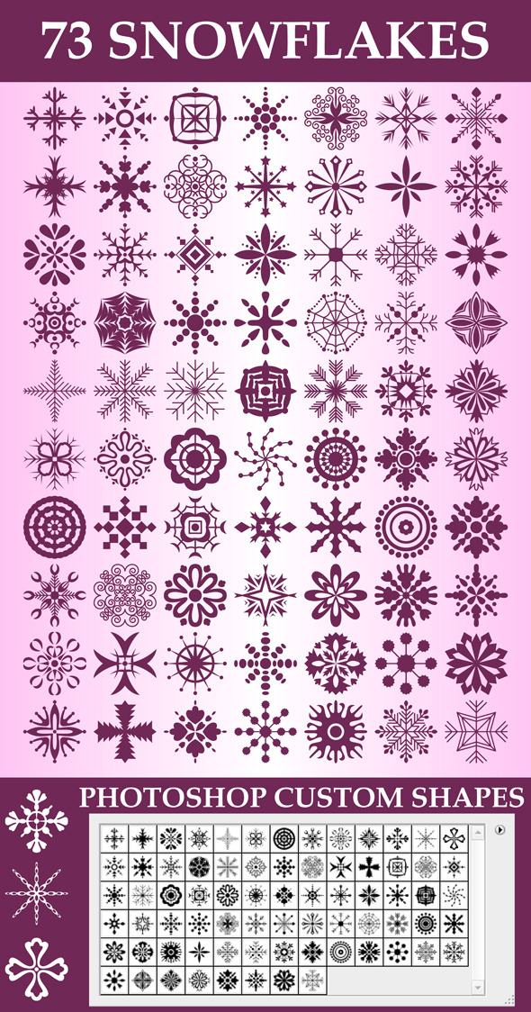 Snowflakes Custom Shapes - Miscellaneous Shapes