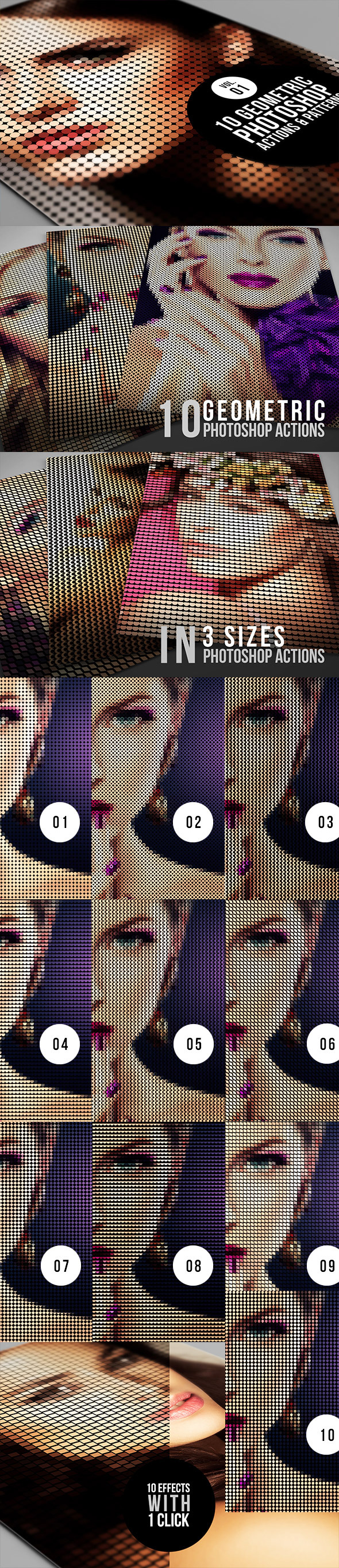 10 Geometric Photoshop Actions 01 - Photo Effects Actions
