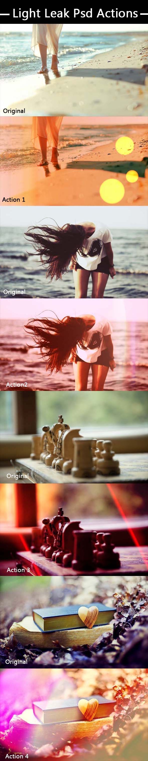 Light Leak PSD Actions - Actions Photoshop