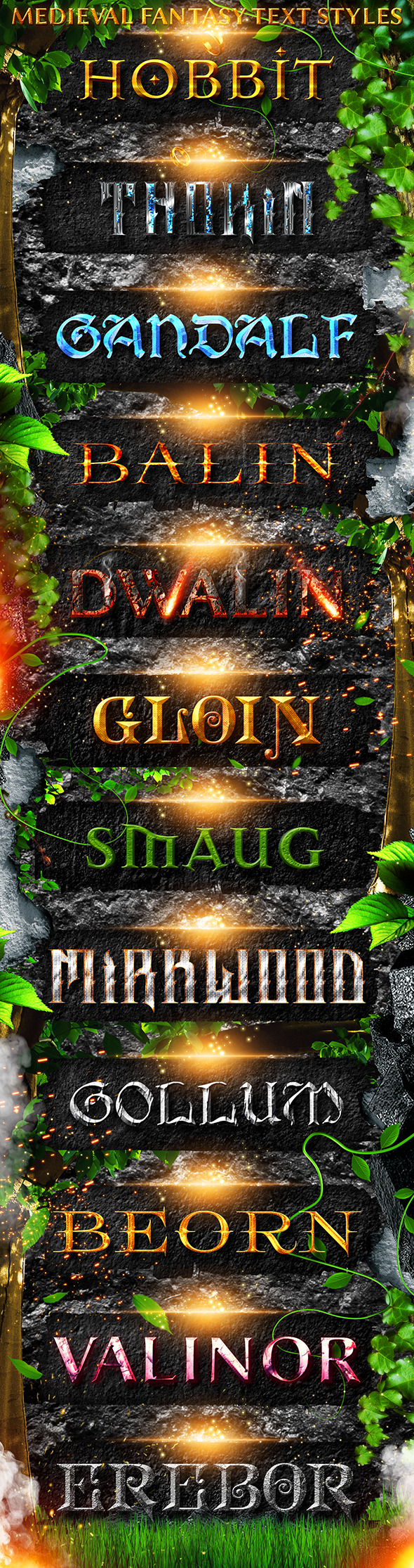 Medieval Fantasy Text Styles - Text Effects Actions