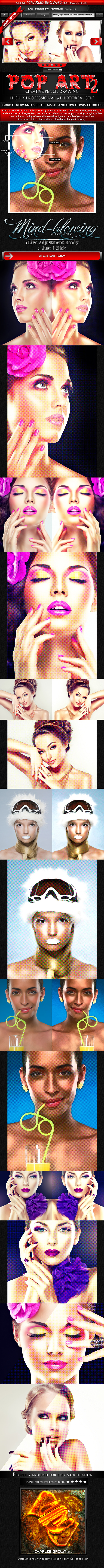 Creative Pop Art Pencil Drawing Vol. 2 - Photo Effects Actions