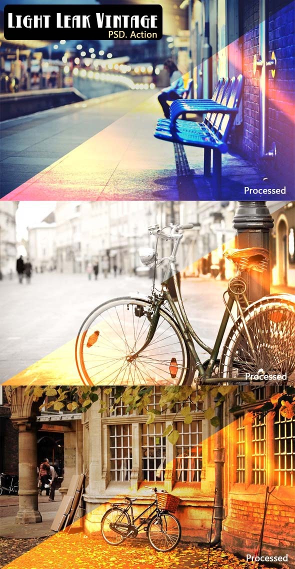 Light Leak Vintage Psd. Action - Actions Photoshop