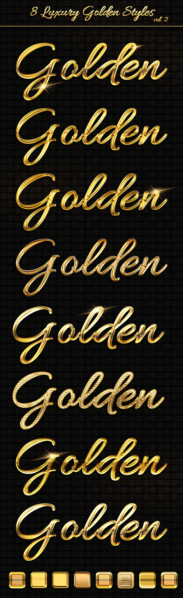 8 Luxury Golden Text Styles vol2 - Text Effects Styles