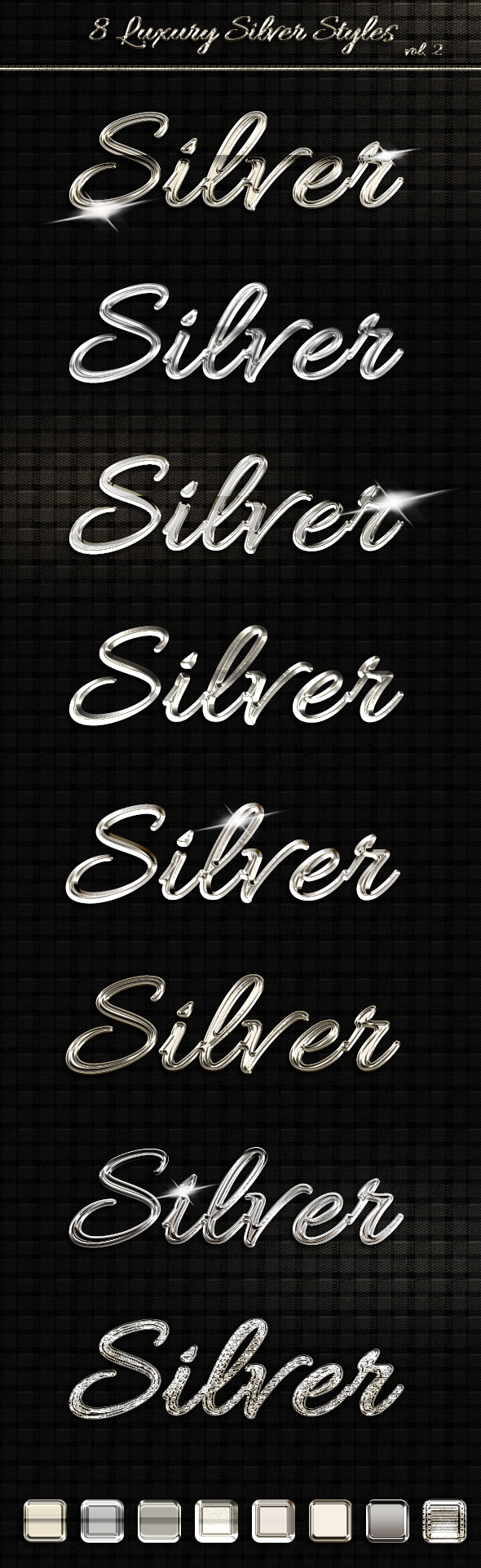 8 Luxury Silver Text Styles vol2 - Text Effects Styles