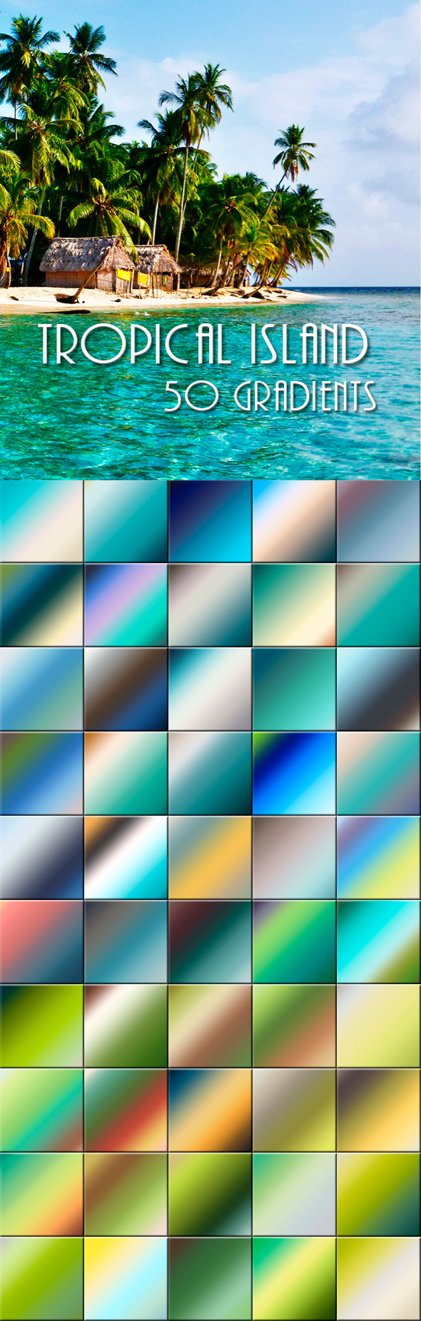 Tropical Island Gradients - Photoshop Add-ons