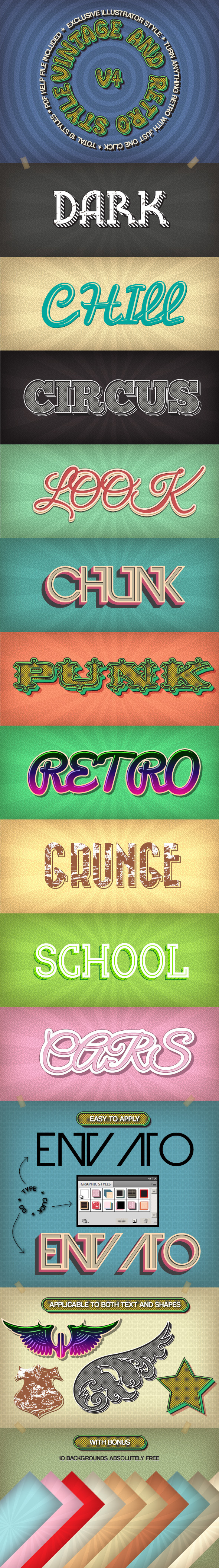 Vintage and Retro Styles V4 - Styles Illustrator