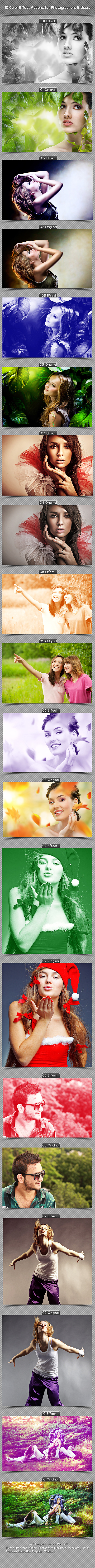 10 Color Effect Actions For Photographers & Users - Actions Photoshop