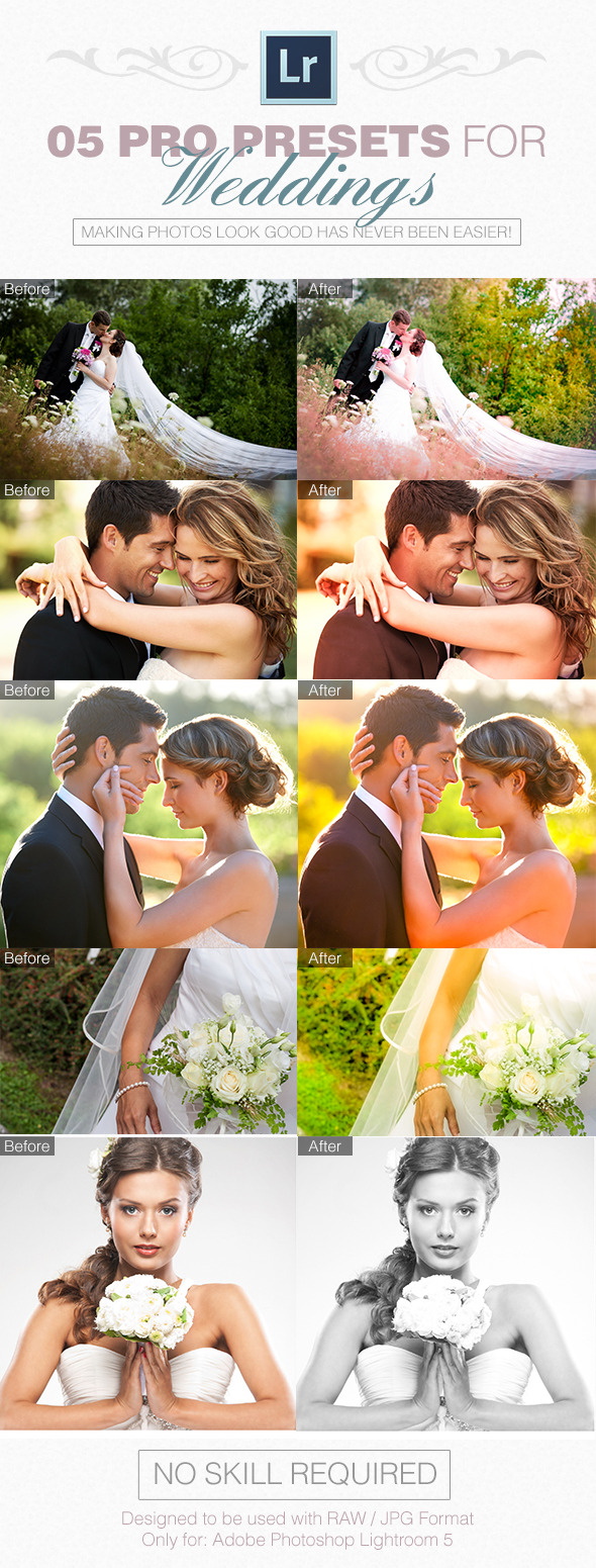 05 Pro Presets for Weddings - Wedding Lightroom Presets